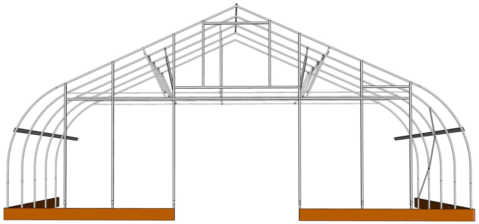 The new standard in high tunnels, Nifty's flagship 30' wide hoop house offers superior strength, durable materials ano grower friendly features